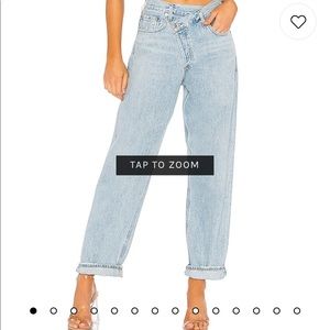 AGOLDE cross over jeans.